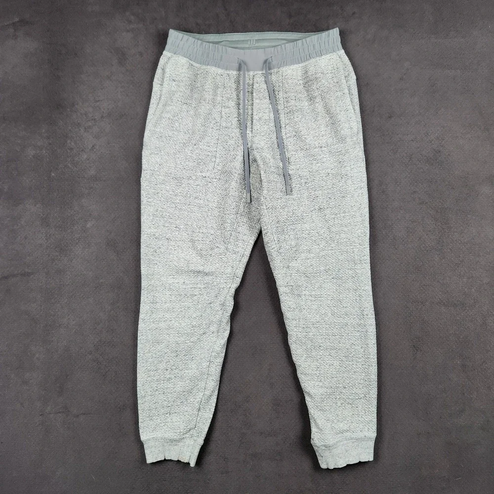 Lululemon At Ease Jogger Mens Large Gray Textured Knit Sweatpants LM5642S